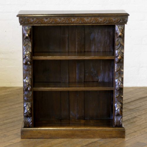 VICTORIAN CARVED OAK BOOKCASE - ADDITIONAL PHOTO 2