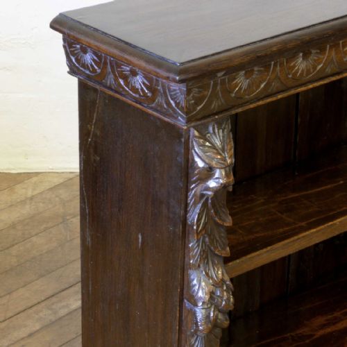 VICTORIAN CARVED OAK BOOKCASE - ADDITIONAL PHOTO 3