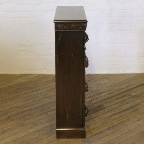 VICTORIAN CARVED OAK BOOKCASE - ADDITIONAL PHOTO 4