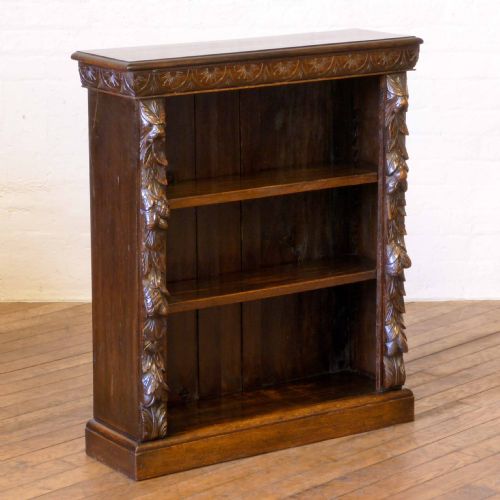 victorian carved oak bookcase - CATEGORY: ANTIQUE BOOKCASES - DATED VICTORIAN