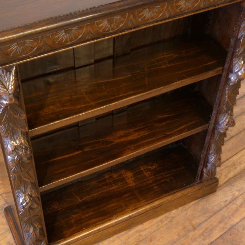 VICTORIAN CARVED OAK BOOKCASE - ADDITIONAL PHOTO 1