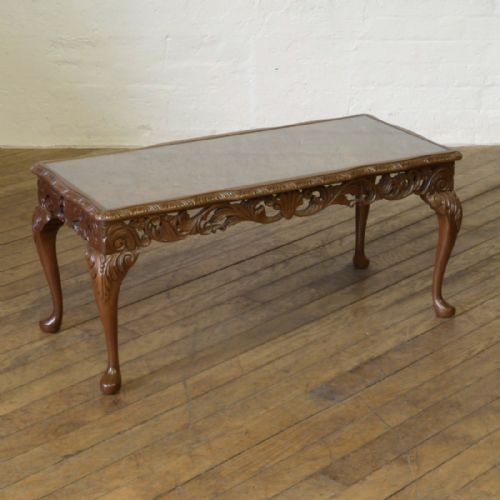 burr walnut coffee table - CATEGORY: ANTIQUE TABLES - DATED 1920