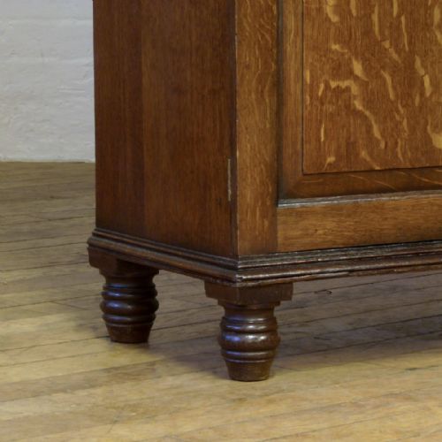 EDWARDIAN OAK BREAKFRONT BOOKCASE - ADDITIONAL PHOTO 12