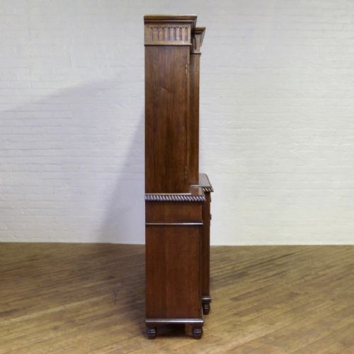 EDWARDIAN OAK BREAKFRONT BOOKCASE - ADDITIONAL PHOTO 13