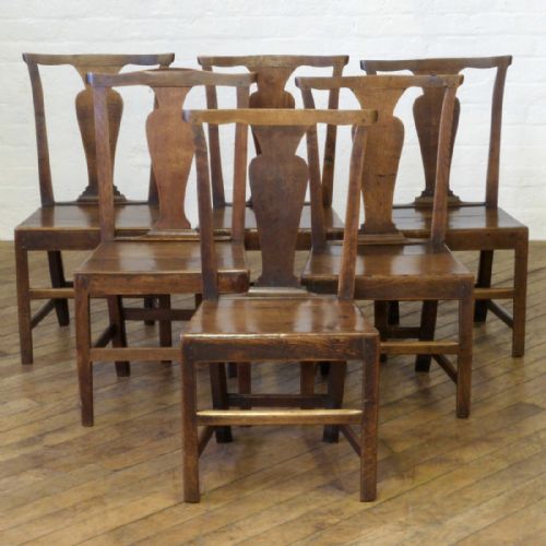 set of six 18th century oak chairs - CATEGORY: ANTIQUE CHAIRS - DATED 18TH CENTURY