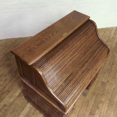 EDWARDIAN OAK ROLL TOP DESK - ADDITIONAL PHOTO 10