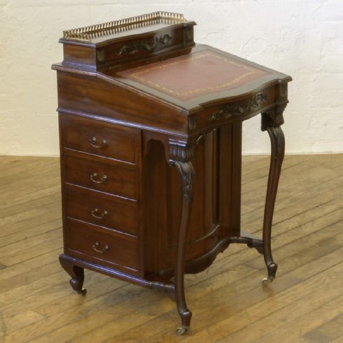 VICTORIAN MAHOGANY DAVENPORT - ADDITIONAL PHOTO 3