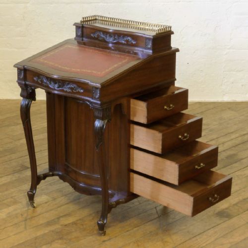 VICTORIAN MAHOGANY DAVENPORT - ADDITIONAL PHOTO 8