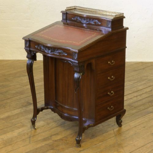 VICTORIAN MAHOGANY DAVENPORT - ADDITIONAL PHOTO 9