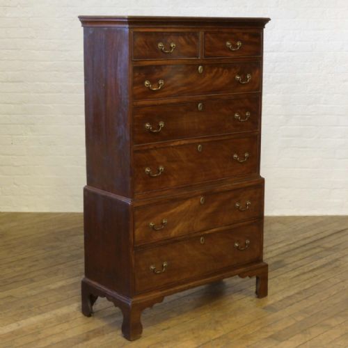 georgian mahogany chest on chest - CATEGORY: ANTIQUE CHEST OF DRAWERS - DATED 1800
