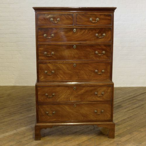 GEORGIAN MAHOGANY CHEST ON CHEST - ADDITIONAL PHOTO 5