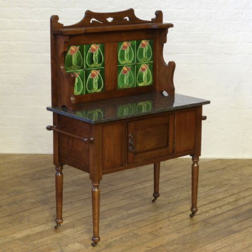 victorian walnut washstand - CATEGORY: ANTIQUE FURNITURE - DATED 1890