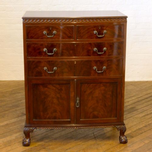 chippendale style mahogany tallboy - CATEGORY: ANTIQUE CHEST OF DRAWERS - DATED 1900
