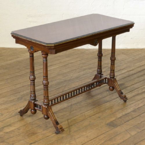aesthetic movement walnut card table - CATEGORY: ANTIQUE TABLES - DATED VICTORIAN