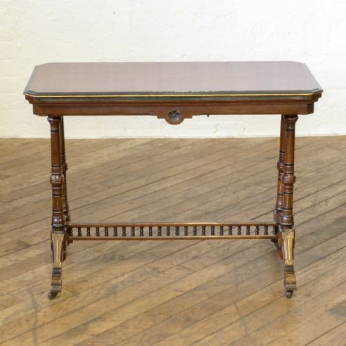 AESTHETIC MOVEMENT WALNUT CARD TABLE - ADDITIONAL PHOTO 1