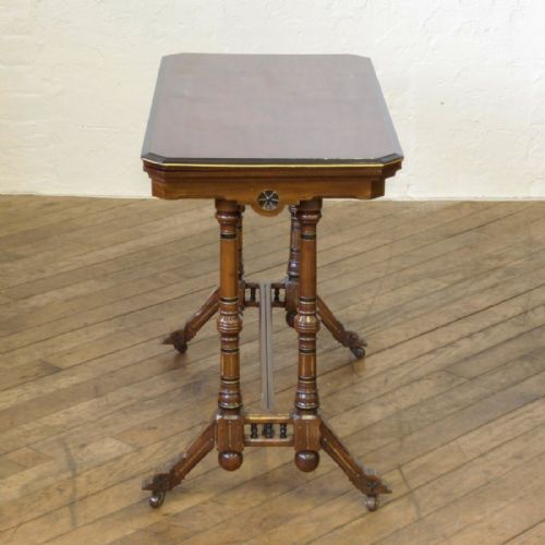 AESTHETIC MOVEMENT WALNUT CARD TABLE - ADDITIONAL PHOTO 2