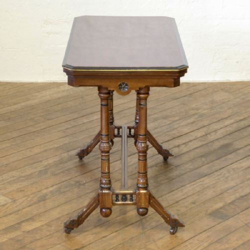 AESTHETIC MOVEMENT WALNUT CARD TABLE - ADDITIONAL PHOTO 4