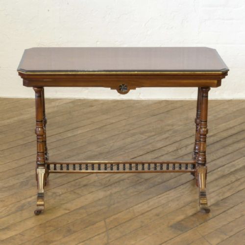 AESTHETIC MOVEMENT WALNUT CARD TABLE - ADDITIONAL PHOTO 5