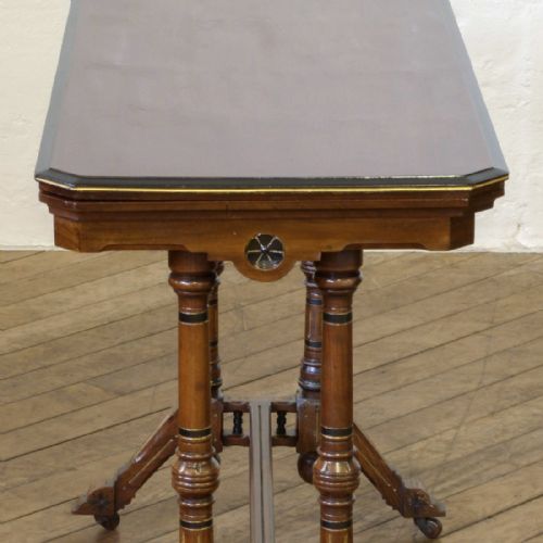 AESTHETIC MOVEMENT WALNUT CARD TABLE - ADDITIONAL PHOTO 6