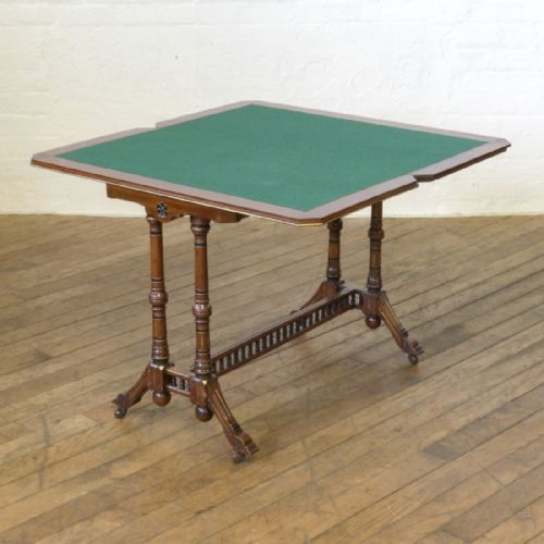 AESTHETIC MOVEMENT WALNUT CARD TABLE - ADDITIONAL PHOTO 11