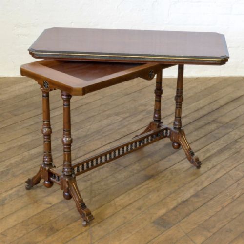 AESTHETIC MOVEMENT WALNUT CARD TABLE - ADDITIONAL PHOTO 14