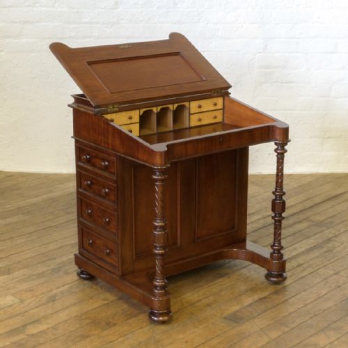 VICTORIAN MAHOGANY DAVENPORT - ADDITIONAL PHOTO 4