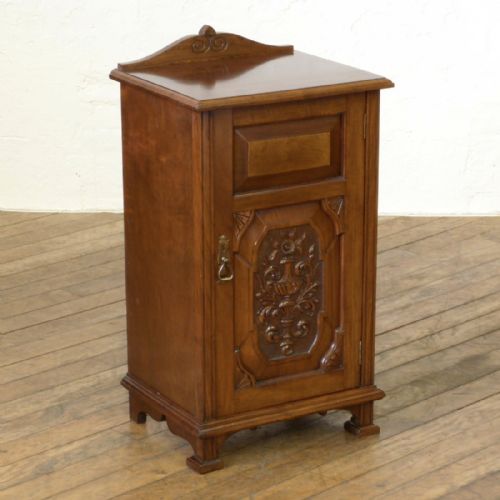 edwardian walnut bedside cupboard - CATEGORY: ANTIQUE CUPBOARDS - DATED EDWARDIAN