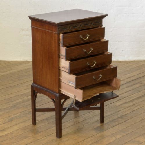 EDWARDIAN MAHOGANY MUSIC CABINET - ADDITIONAL PHOTO 1