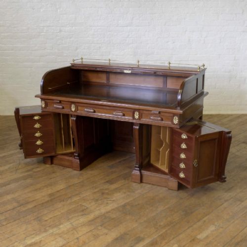 Pivoting Roll Top Desk by Friedrich Soennecken
