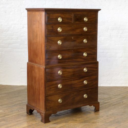 george iii mahogany chest on chest - CATEGORY: ANTIQUE CHEST OF DRAWERS - DATED GEORGIAN