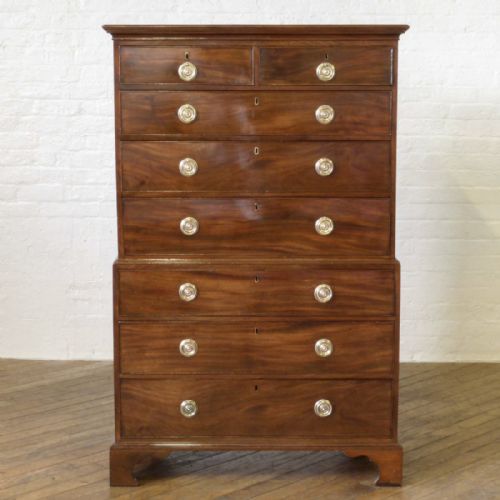 GEORGE III MAHOGANY CHEST ON CHEST - ADDITIONAL PHOTO 6