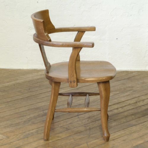 EDWARDIAN OAK DESK CHAIR - ADDITIONAL PHOTO 1