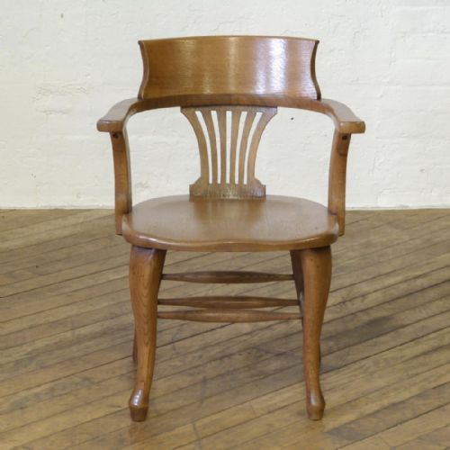 EDWARDIAN OAK DESK CHAIR - ADDITIONAL PHOTO 3