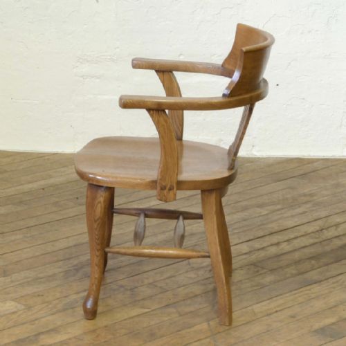 EDWARDIAN OAK DESK CHAIR - ADDITIONAL PHOTO 4