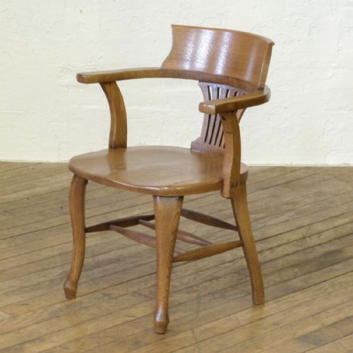 EDWARDIAN OAK DESK CHAIR - ADDITIONAL PHOTO 6