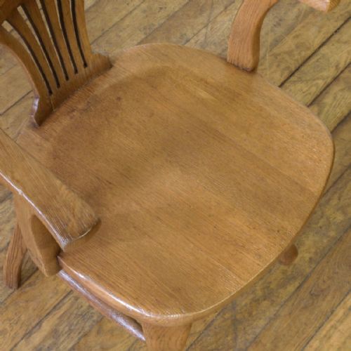 EDWARDIAN OAK DESK CHAIR - ADDITIONAL PHOTO 7