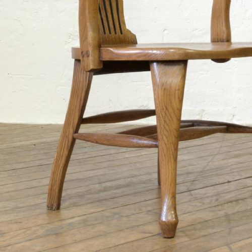 EDWARDIAN OAK DESK CHAIR - ADDITIONAL PHOTO 8