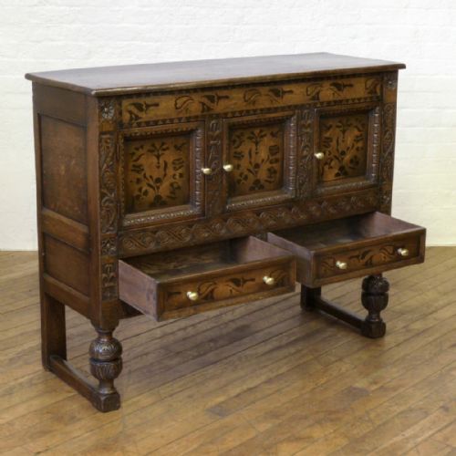 VICTORIAN CAROLEAN STYLE OAK CUPBOARD - ADDITIONAL PHOTO 3