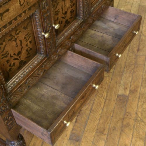 VICTORIAN CAROLEAN STYLE OAK CUPBOARD - ADDITIONAL PHOTO 4