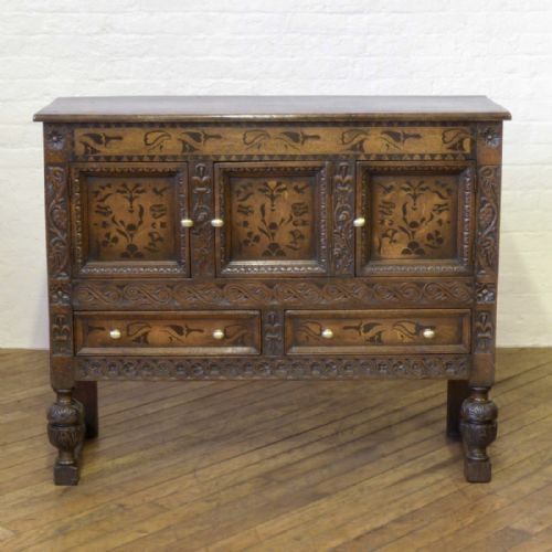 VICTORIAN CAROLEAN STYLE OAK CUPBOARD - ADDITIONAL PHOTO 5
