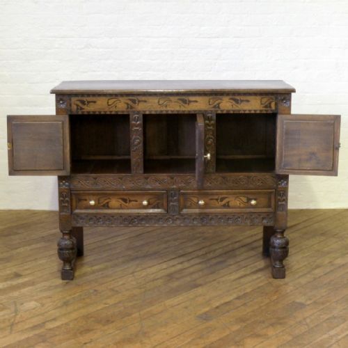 VICTORIAN CAROLEAN STYLE OAK CUPBOARD - ADDITIONAL PHOTO 6
