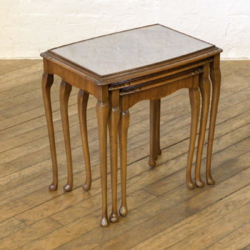 WALNUT NEST OF THREE TABLES - ADDITIONAL PHOTO 10