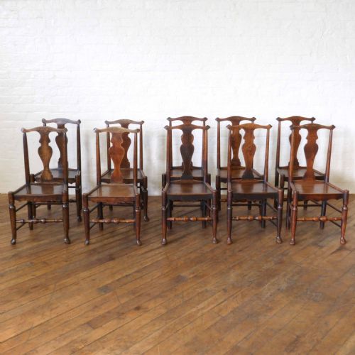 set of ten 18th century ash elm country chairs - CATEGORY: ANTIQUE CHAIRS - DATED GEORGIAN