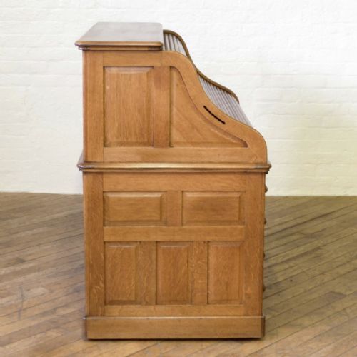 EDWARDIAN OAK ROLL TOP DESK - ADDITIONAL PHOTO 14