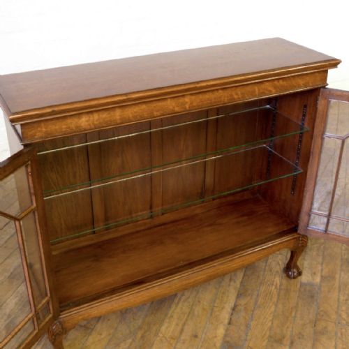 EDWARDIAN CHIPPENDALE STYLE OAK CABINET - ADDITIONAL PHOTO 4