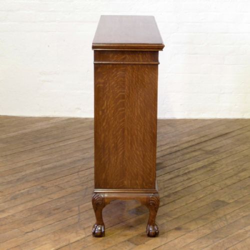 EDWARDIAN CHIPPENDALE STYLE OAK CABINET - ADDITIONAL PHOTO 5