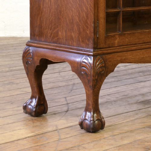 EDWARDIAN CHIPPENDALE STYLE OAK CABINET - ADDITIONAL PHOTO 8