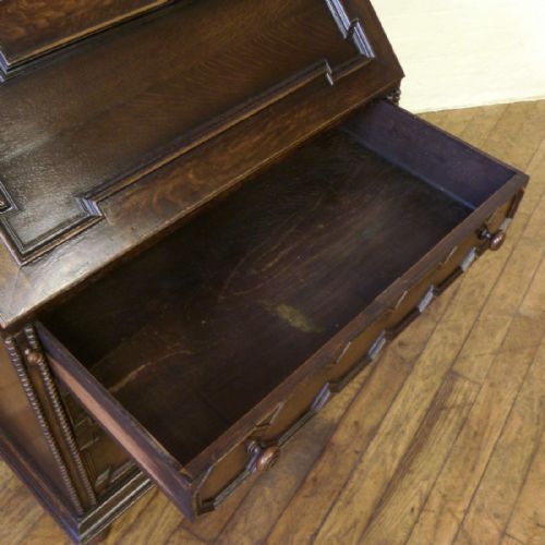 JACOBEAN STYLE OAK BUREAU - ADDITIONAL PHOTO 4