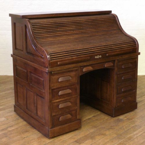 EDWARDIAN OAK ROLL TOP DESK - ADDITIONAL PHOTO 14