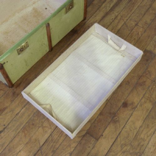 EDWARDIAN GREEN CANVAS TRUNK - ADDITIONAL PHOTO 3